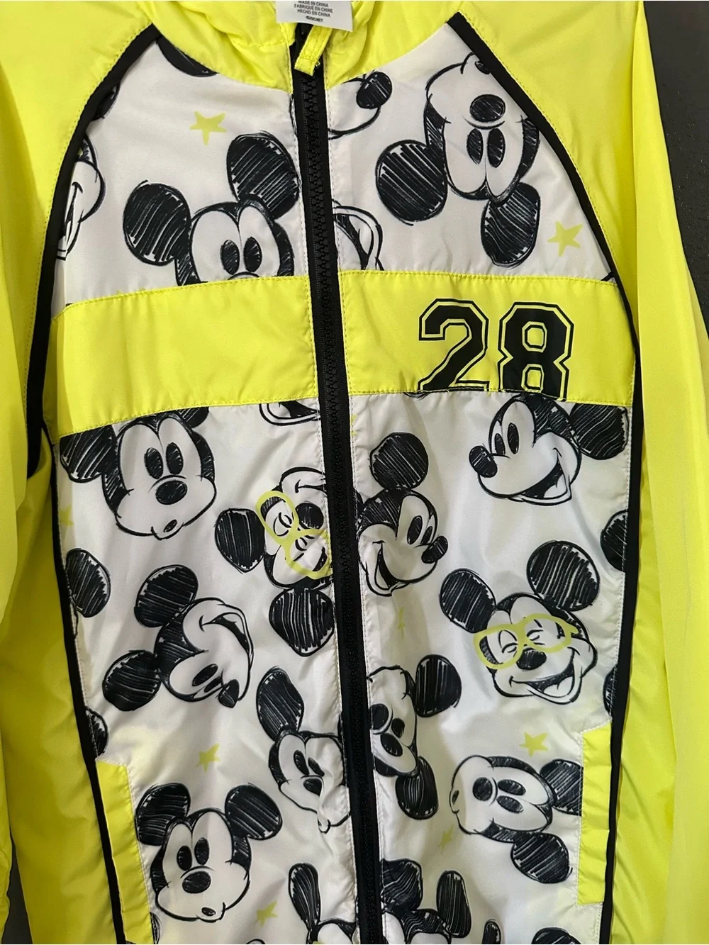 Disney Yellow and White Mickey Mouse Zip Hoodie Jacket